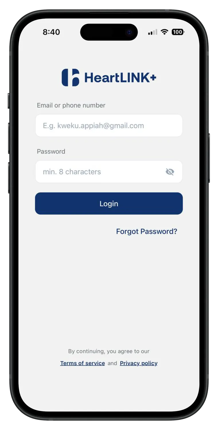 HEARTLINK+ mobile view 2